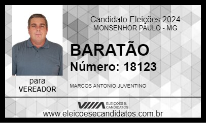 Candidato BARATÃO 2024 - MONSENHOR PAULO - Eleições