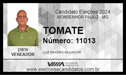 Candidato TOMATE 2024 - MONSENHOR PAULO - Eleições