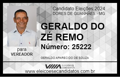 Candidato GERALDO DO ZÉ REMO 2024 - DORES DE GUANHÃES - Eleições