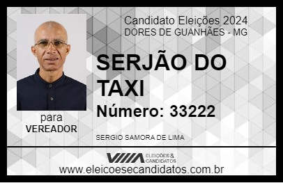 Candidato SERJÃO DO TAXI 2024 - DORES DE GUANHÃES - Eleições