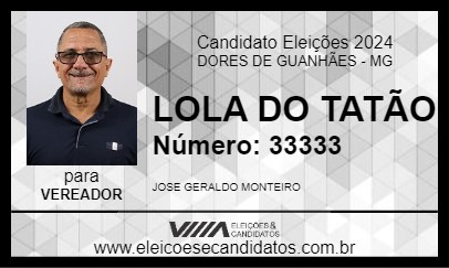 Candidato LOLA DO TATÃO 2024 - DORES DE GUANHÃES - Eleições