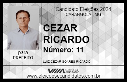 Candidato CEZAR RICARDO 2024 - CARANGOLA - Eleições