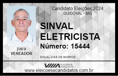 Candidato SINVAL ELETRICISTA 2024 - GUIDOVAL - Eleições