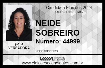 Candidato NEIDE SOBREIRO 2024 - OURO FINO - Eleições