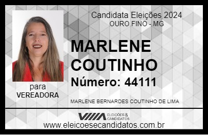 Candidato MARLENE COUTINHO 2024 - OURO FINO - Eleições