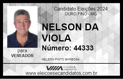 Candidato NELSON DA VIOLA 2024 - OURO FINO - Eleições