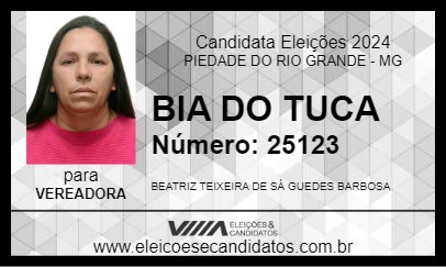 Candidato BIA DO TUCA 2024 - PIEDADE DO RIO GRANDE - Eleições