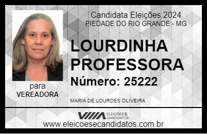 Candidato LOURDINHA PROFESSORA 2024 - PIEDADE DO RIO GRANDE - Eleições