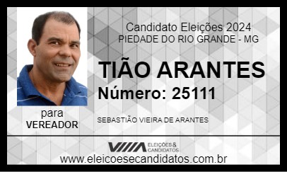 Candidato TIÃO ARANTES 2024 - PIEDADE DO RIO GRANDE - Eleições