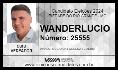 Candidato WANDERLUCIO 2024 - PIEDADE DO RIO GRANDE - Eleições