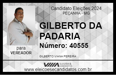 Candidato GILBERTO DA PADARIA 2024 - PEÇANHA - Eleições