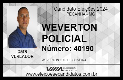 Candidato WEVERTON POLICIAL 2024 - PEÇANHA - Eleições