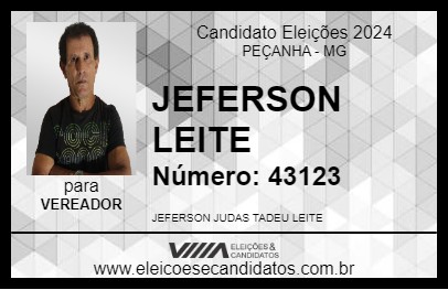 Candidato JEFERSON LEITE 2024 - PEÇANHA - Eleições