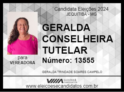 Candidato GERALDA CONSELHEIRA TUTELAR 2024 - JEQUITIBÁ - Eleições