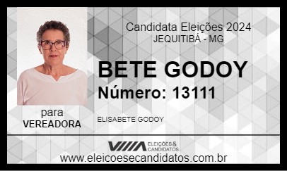 Candidato BETE GODOY 2024 - JEQUITIBÁ - Eleições