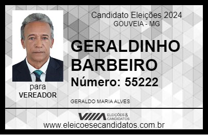 Candidato GERALDINHO BARBEIRO 2024 - GOUVEIA - Eleições