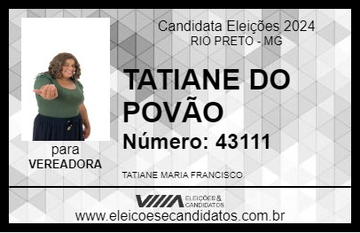 Candidato TATIANE DO POVÃO 2024 - RIO PRETO - Eleições