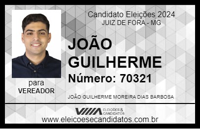 Candidato JOÃO GUILHERME 2024 - JUIZ DE FORA - Eleições