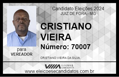 Candidato CRISTIANO VIEIRA 2024 - JUIZ DE FORA - Eleições