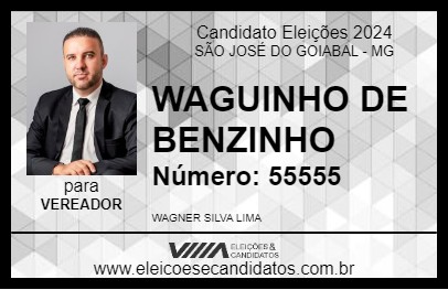 Candidato WAGUINHO DE BENZINHO 2024 - SÃO JOSÉ DO GOIABAL - Eleições