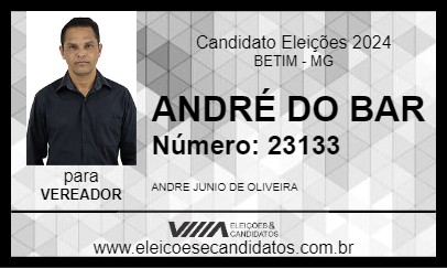 Candidato ANDRÉ DO BAR 2024 - BETIM - Eleições