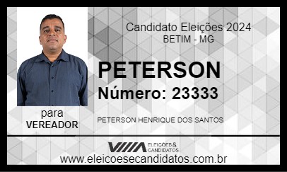 Candidato PETERSON 2024 - BETIM - Eleições