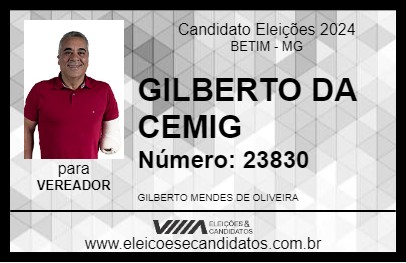 Candidato GILBERTO VIANÓPOLIS 2024 - BETIM - Eleições