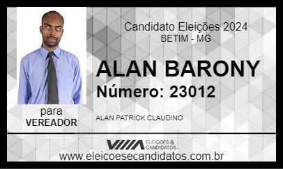 Candidato ALAN BARONY 2024 - BETIM - Eleições