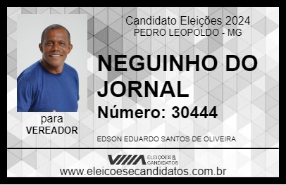 Candidato NEGUINHO DO JORNAL 2024 - PEDRO LEOPOLDO - Eleições