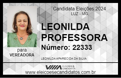 Candidato LEONILDA PROFESSORA 2024 - LUZ - Eleições