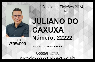 Candidato JULIANO DO CAXUXA 2024 - LUZ - Eleições