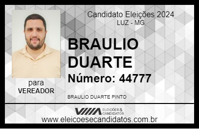 Candidato BRAULIO DUARTE 2024 - LUZ - Eleições