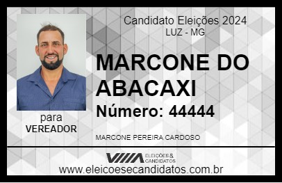 Candidato MARCONE DO ABACAXI 2024 - LUZ - Eleições