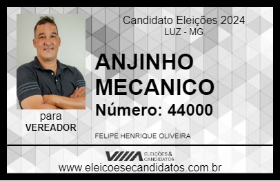 Candidato ANJINHO MECANICO 2024 - LUZ - Eleições