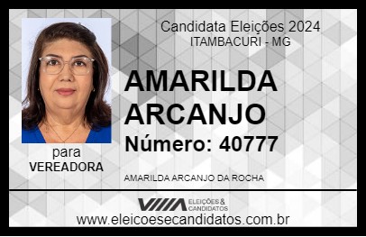 Candidato AMARILDA ARCANJO 2024 - ITAMBACURI - Eleições