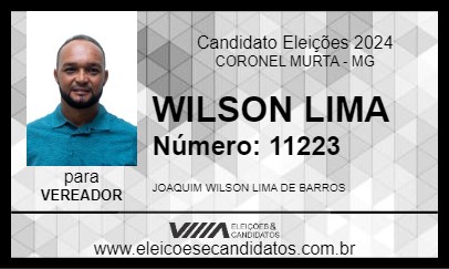 Candidato WILSON LIMA 2024 - CORONEL MURTA - Eleições