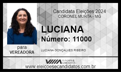 Candidato LUCIANA 2024 - CORONEL MURTA - Eleições