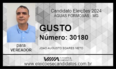 Candidato GUSTO 2024 - ÁGUAS FORMOSAS - Eleições