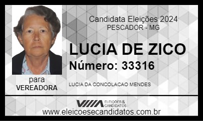 Candidato LUCIA DE ZICO 2024 - PESCADOR - Eleições