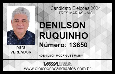 Candidato DENILSON RUQUINHO 2024 - TRÊS MARIAS - Eleições