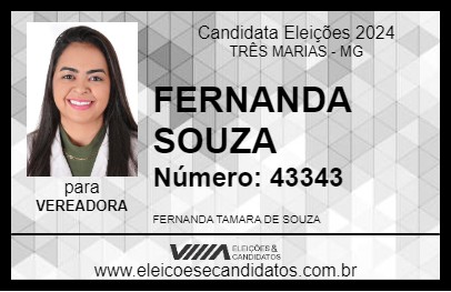 Candidato FERNANDA SOUZA 2024 - TRÊS MARIAS - Eleições