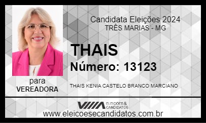 Candidato THAIS 2024 - TRÊS MARIAS - Eleições