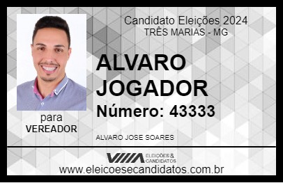 Candidato ALVARO JOGADOR 2024 - TRÊS MARIAS - Eleições