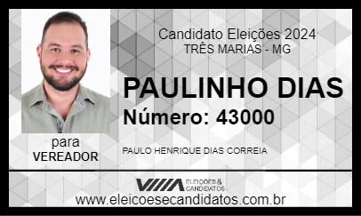 Candidato PAULINHO DIAS 2024 - TRÊS MARIAS - Eleições