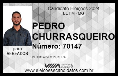 Candidato PEDRO CHURRASQUEIRO 2024 - BETIM - Eleições