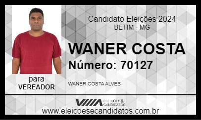 Candidato WANER COSTA 2024 - BETIM - Eleições