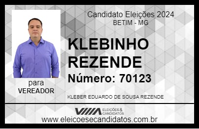 Candidato KLEBINHO REZENDE 2024 - BETIM - Eleições