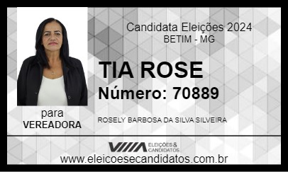 Candidato TIA ROSE DA CRECHE 2024 - BETIM - Eleições