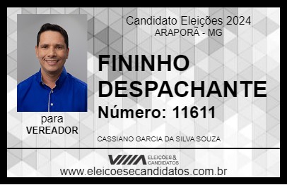 Candidato FININHO DESPACHANTE 2024 - ARAPORÃ - Eleições