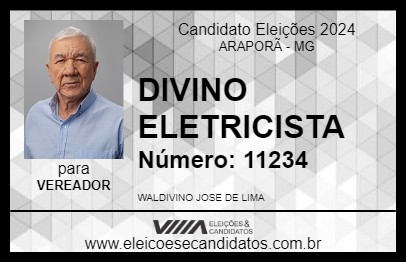 Candidato DIVINO ELETRICISTA 2024 - ARAPORÃ - Eleições